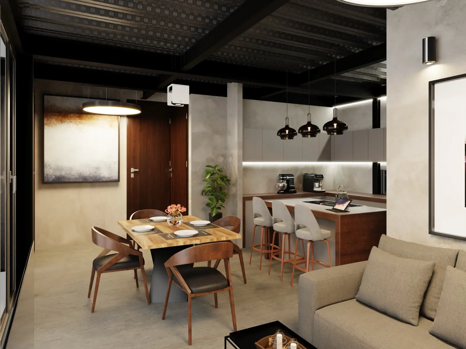 Interior de la cocina del Modelo Acero