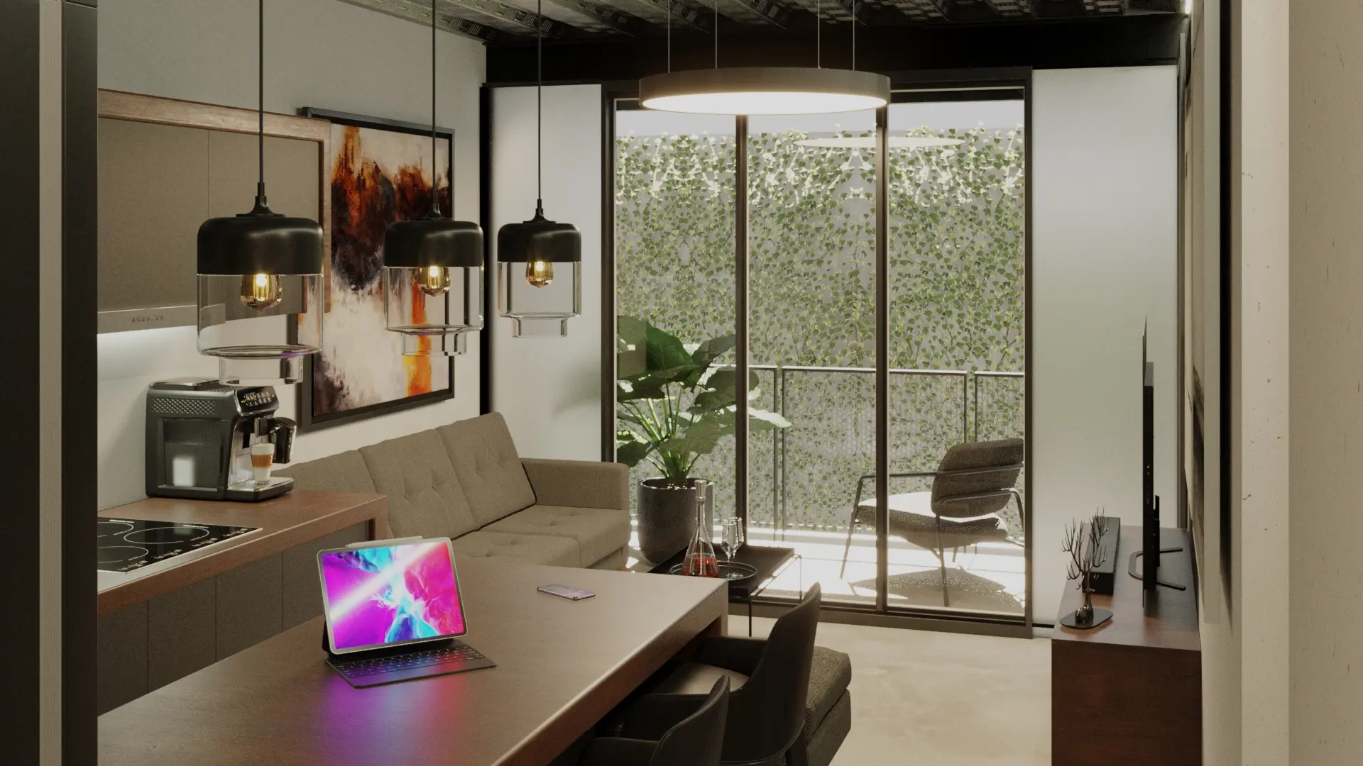 Interior moderno de departamento en Residencial 58000